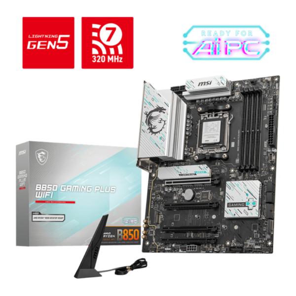 MOTHERBOARD MSI (B850 GAMING PLUS WIFI) SOCKET AM5, 4*DDR5 8200 MHZ, DP, 3*M.2, ATX