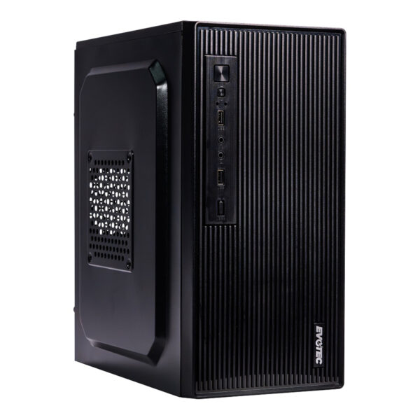 GABINETE EVOTEC (EV-1023) MINI ATX, FUENTE 500W, 3 VENTILADORES, 2*USB 3.0,NEGRO