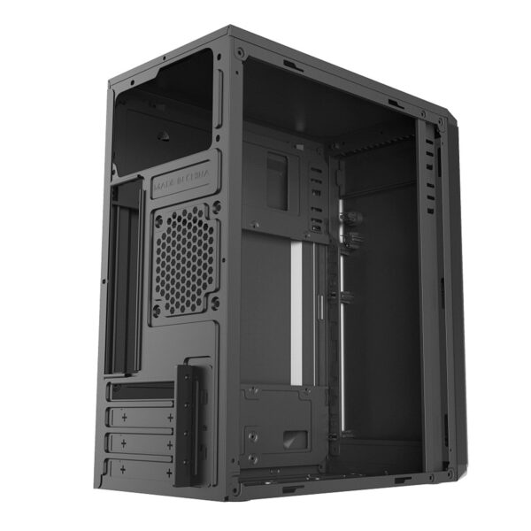 GABINETE EVOTEC (EV-1024) MINI ATX, FUENTE 500W, 3 VENTILADORES, 2*USB 3.0,NEGRO - Image 3
