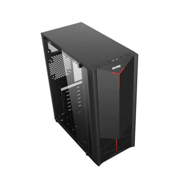 GABINETE EVOTEC (EV-1025) MATX, FUENTE 500W, 4* VENTILADORES, 2*USB 3.0,NEGRO - Image 3