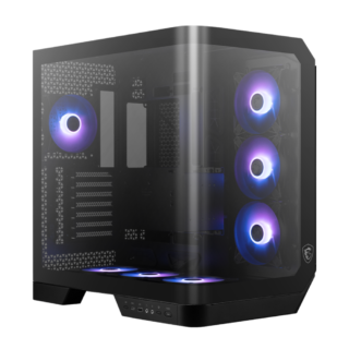 GABINETE MSI (MAG PANO 120R PZ) NEGRO, VIDRIO TEMPLADO PANORAMICO, 4*VENTILADOR ARGB, ATX, S/FUENTE