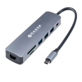 ADAPTADOR NACEB (NA-0127) HUB, USB TIPO C, 7 EN 1, 1* HDMI, 3*USB 3.0, 1*USB C, PD+SD/TF