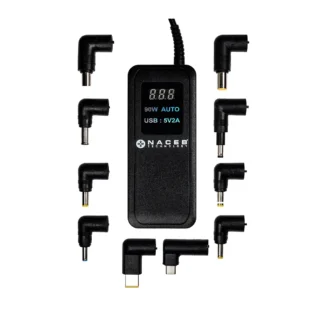 ADAPTADOR NACEB (NA-013) UNIVERSAL P/LAPTOP, 9 PUNTAS INTERCAMBIABLES, 90W