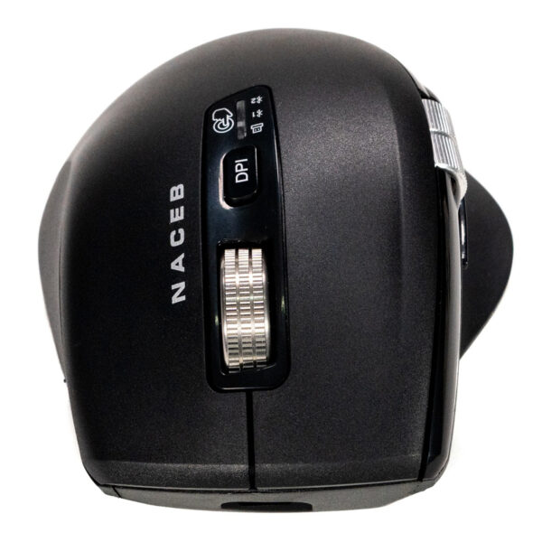 MOUSE INALAMBRICO NACEB (NA-0133) DOBLE SCROLL, USB, BLUETOOTH, 3200DPI, 5*BOTONES+RUEDA, NEGRO - Image 2