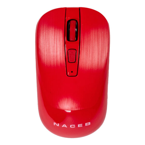 MOUSE INALAMBRICO NACEB (NA-0137R) USB 2.4, 1600DPI, 3*BOTONES+RUEDA, ROJO