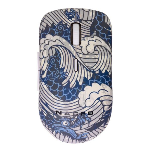 MOUSE INALAMBRICO NACEB (NA-0138A) DISEÑO IMPRESO, USB 2.4, 1600DPI, 3*BOTONES+RUEDA