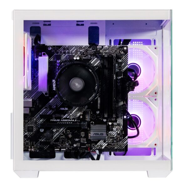 GABINETE NACEB (NA-0636B) GAMER MINI-PECERA, M-ATX, BLANCO, VENTANA, INCLUYE 3*VENTILADORES ARGB - Image 3