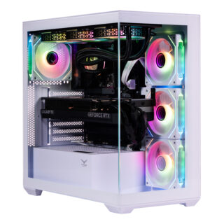 GABINETE NACEB (NA-0637B) GAMER, MEDIA TORRE ATX, 4*VENTILADORES, CRISTAL TEMPLADO, BLANCO