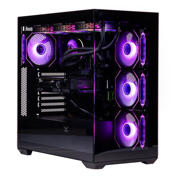 GABINETE NACEB (NA-0637N) GAMER, MEDIA TORRE ATX, 4*VENTILADORES, CRISTAL TEMPLADO, NEGRO