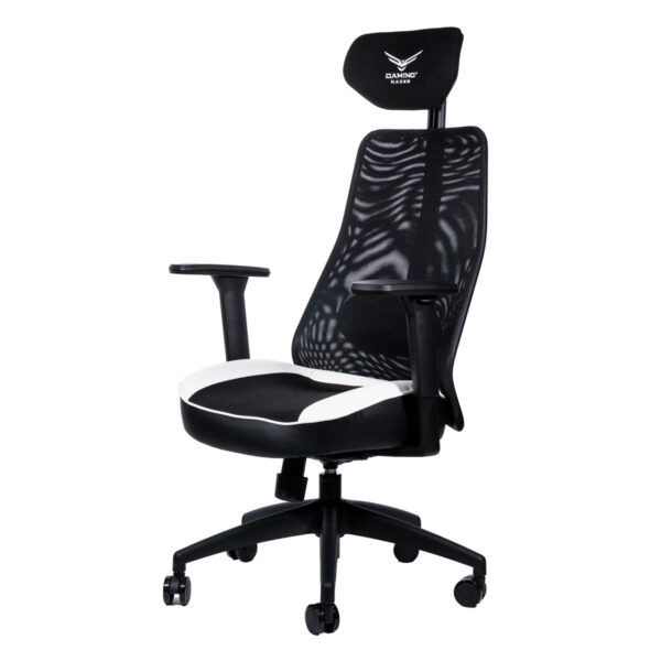 SILLA GAMING NACEB (NA-09S4B) X-ONE BLANCO, RESPALDO DE MALLA, BASE DE NAYLON, 5*PUNTOS DE AJUSTE - Image 2