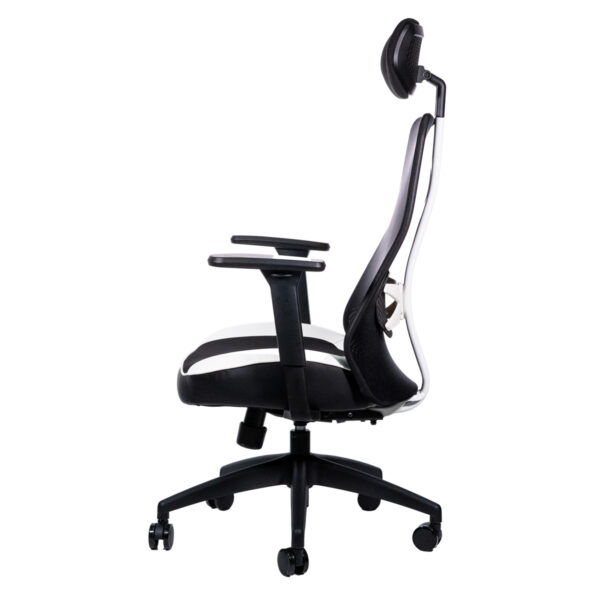 SILLA GAMING NACEB (NA-09S4B) X-ONE BLANCO, RESPALDO DE MALLA, BASE DE NAYLON, 5*PUNTOS DE AJUSTE - Image 3