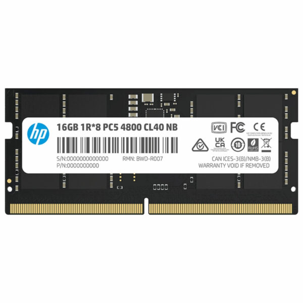 MEMORIA SODIMM DDR5 HP (6H310AA) X1, 16GB 1X16GB 4800MHZ, BLACK, CL40