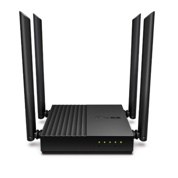 ROUTER TP-LINK (ARCHER C64) MU-MIMO FIREWALL, 1200MBPS, 5X ETHERNET, DUAL 2.4/5GHZ, 4X ANTENAS