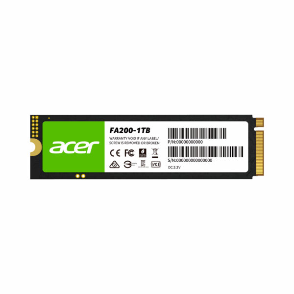 UNIDAD SSD M.2 ACER 1TB (BL.9BWWA.124) FA200, PCIE GEN4X4, 2280, 7200MB/S