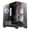 GABINETE ANTEC (CX300M ARGB_B) MICRO-ATX,CRISTAL,S/FUENTE,3*FAN ARGB,1*USB 3.0,2*USB 2.0,NEGRO