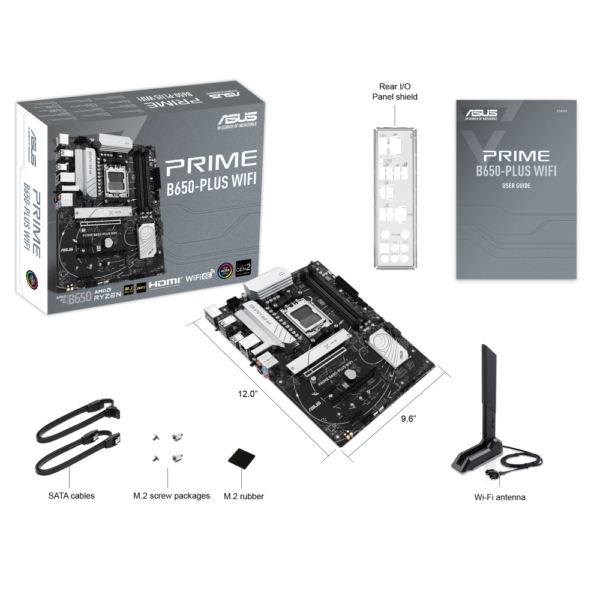 MOTHERBOARD ASUS (PRIME B650-PLUS WIFI) SOCKET AM5,4*DDR5,HDMI,DP,VGA,PCIE-4.0,ATX - Image 4