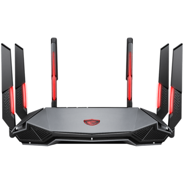 ROUTER MSI (RADIX AXE6600 WIFI 6E TRI-BAND GAMING ROUTER) WIFI6E 6GHZ 6600MBPS 4CORE/1.8GHZ 6ANTENAS