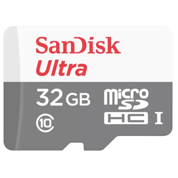 MEMORIA MICROSD SDHC SANDISK ULTRA, (SDSQUNR-032G-GN3MA) 32GB, UHS-1, CLASE 10 C/ADAPTADOR