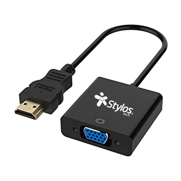 ADAPTADOR STYLOS (STACHV1B) HDMI MACHO A VGA HEMBRA, NEGRO