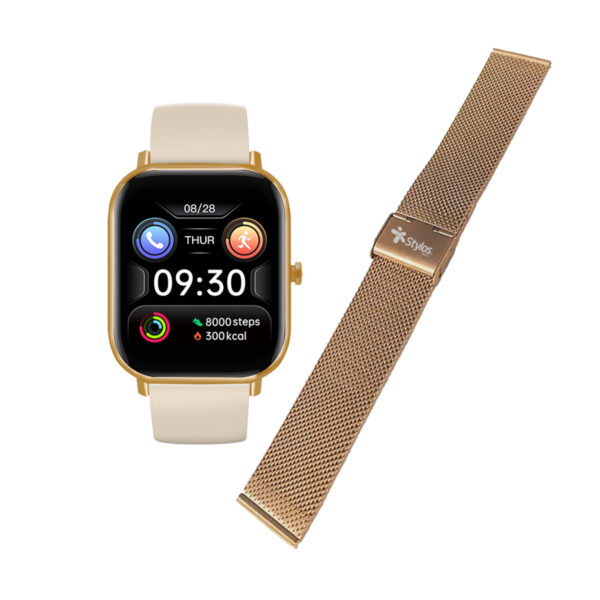 SMARTWATCH STYLOS (STASWM3CD) SW2, PANTALLA 1.69", ANDROID/IOS, BLUETOOTH 4.0,CORREA METALICA,DORADO - Image 2