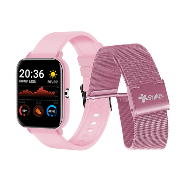 SMARTWATCH STYLOS (STASWM3CP) SW2, PANTALLA 1.69", ANDROID/IOS, BLUETOOTH 4.0, CORREA METALICA,ROSA