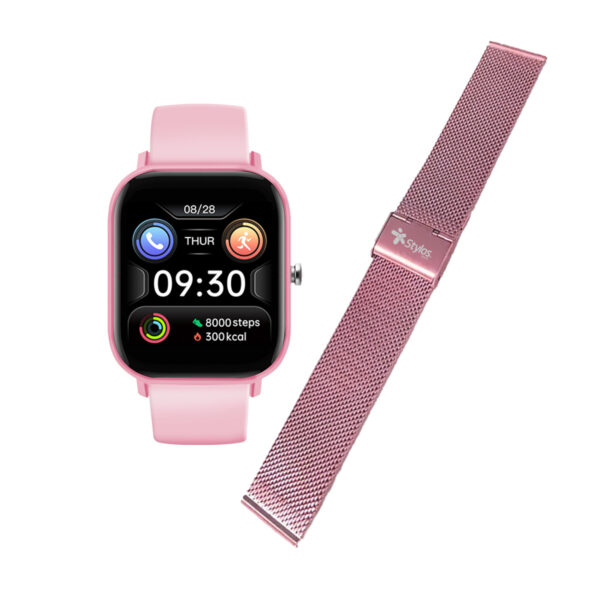 SMARTWATCH STYLOS (STASWM3CP) SW2, PANTALLA 1.69", ANDROID/IOS, BLUETOOTH 4.0, CORREA METALICA,ROSA - Image 2