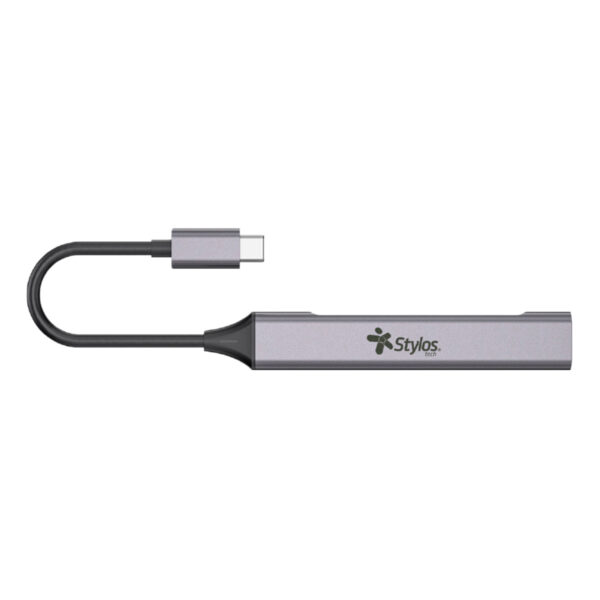 ADAPTADOR STYLOS (STCBHUB42G) HUB 4 EN 1, USB C A 3*USB 2.0+1*USB 3.0, GRIS - Image 3
