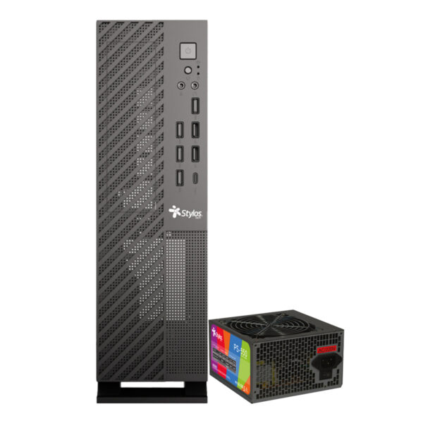 GABINETE STYLOS (STGAMN1B) MINCE, SLIM MINI-ITX, USB 3.0, USB TIPO C, FUENTE 550W, NEGRO - Image 2