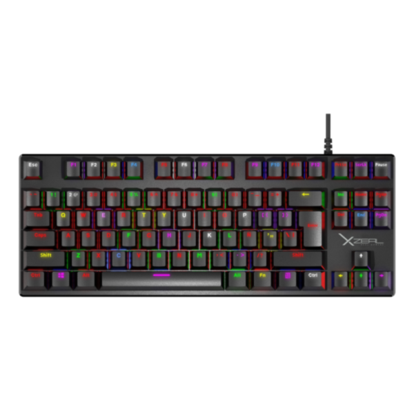 TECLADO XZEAL (XZKX020B) XZ1020, ALAMBRICO, MECANICO, SWITCH ROJO, 88 TECLAS, 60%, RGB, USB, NEGRO