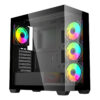 GABINETE XZEAL (XZCGB08B) YRDEN XZ140, ATX,CRISTAL, 4*VENT RGB, SIN FUENTE. NEGRO