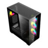 GABINETE XZEAL (XZCGB08B) YRDEN XZ140, ATX,CRISTAL, 4*VENT RGB, SIN FUENTE. NEGRO - Image 2