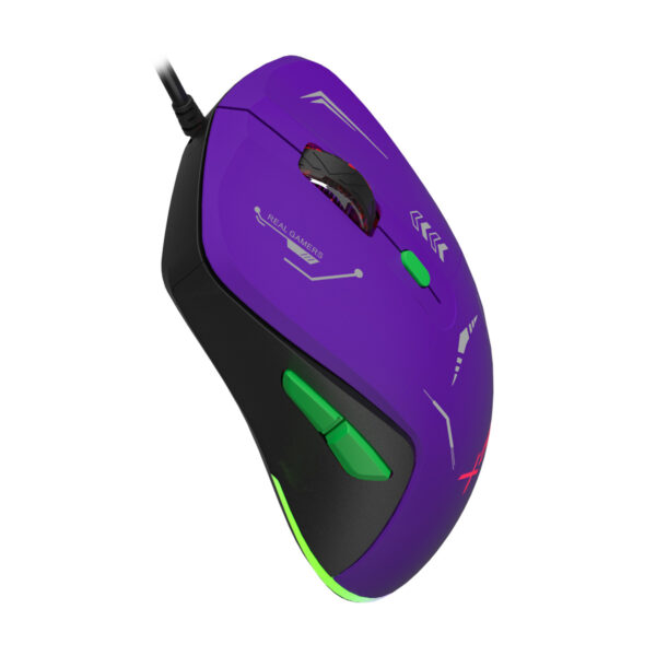 MOUSE XZEAL (XZPM1MV) XZ-401, 6 BOTONES, RGB, 7200DPI, USB 1.5 M, MORADO-VERDE - Image 2