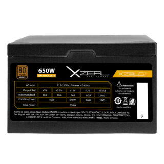 FUENTE DE PODER XZEAL (XZPS650M1B) XZ650M, 650W ATX, 80 PLUS BRONCE, MODULAR, NEGRO