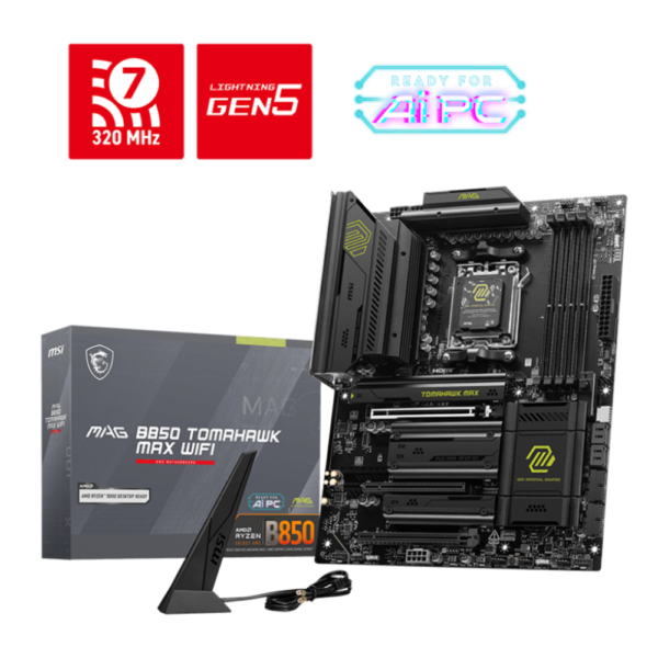 MOTHERBOARD MSI (MAG B850 TOMAHAWK MAX WIFI) SOCKET AM5, 4*DDR5 8400 MHZ, HDMI, 4*M.2, ATX