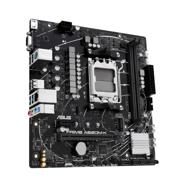 MOTHERBOARD ASUS (PRIME A620M-K) SOCKET AM5,2**DDR5,HDMI,VGA,PCIE-4.0,M.2,MICRO ATX - Image 2