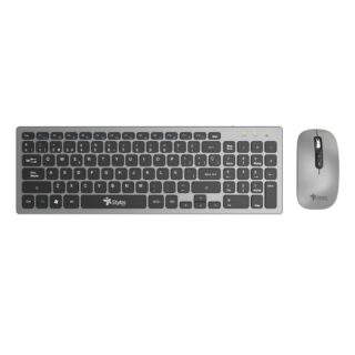 KIT TECLADO Y MOUSE INALAMBRICO STYLOS (STPKTM6G) 96 TECLAS, MOUSE 5 BOTONES, 1600DPI, NEGRO/GRIS