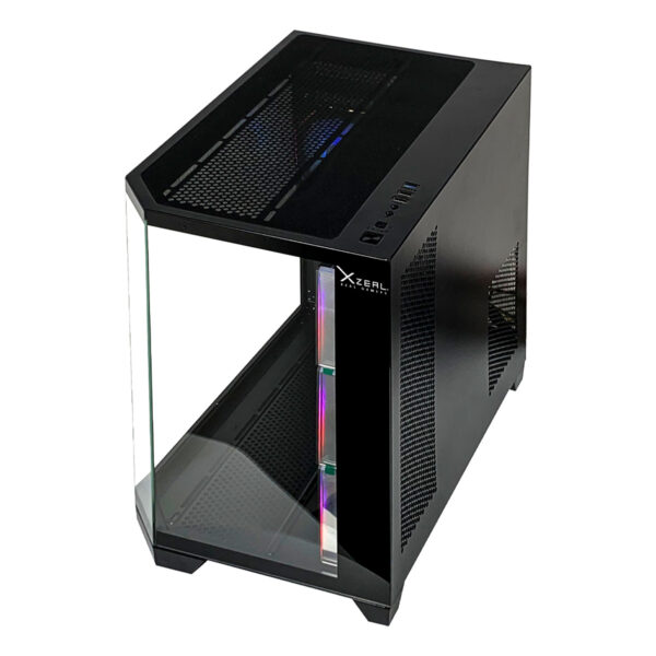 GABINETE XZEAL (XZGAXT1B) X-TRON,MICRO ATX,CRISTAL+METAL, 4*VENT ARGB,USB 3.0,SIN FUENTE,NEGRO - Image 3