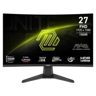MONITOR LED MSI 27" (MAG 276CF E20) 1920X1080 FULL HD, CURVO, 200HZ, 0.5MS, HDMI, DP, PANELRAPID VA