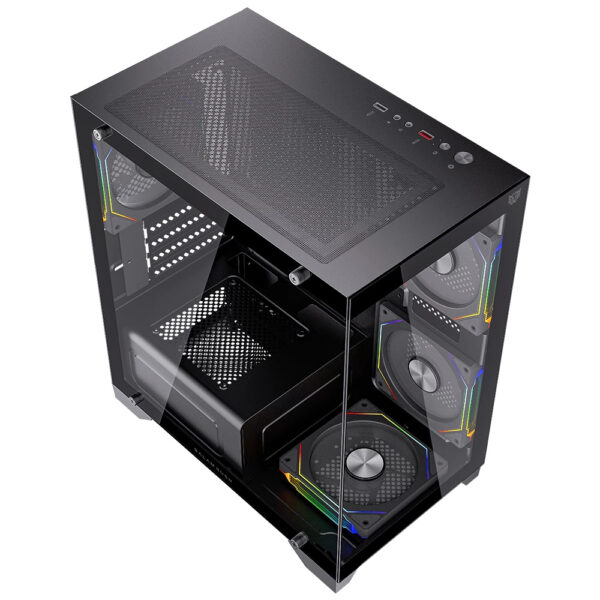 GABINETE BALAM RUSH (BR-941631) TANK PERFORM 3600,MICRO ATX,1*USB 3.0,CRISTAL TEMP,2 FAN,NEGRO - Image 2