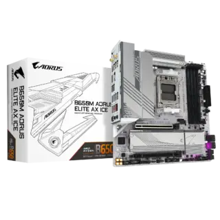 MOTHERBOARD GIGABYTE (B650M A ELITE AX ICE) SOCKET AM5, 4*DDR5 8000MHZ, HDMI, DP,MICRO ATX, WIFI6/BT