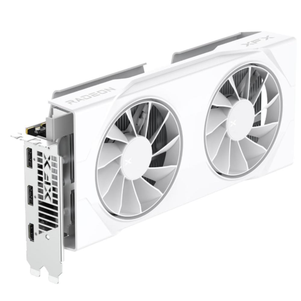 TARJETA DE VIDEO XFX (RX-96TSW8GWQ) SWIFT RX9060XT OC,8GB GDDR6,1900MHZ,2*DP,HDMI,2*FAN,BLANCA - Image 4