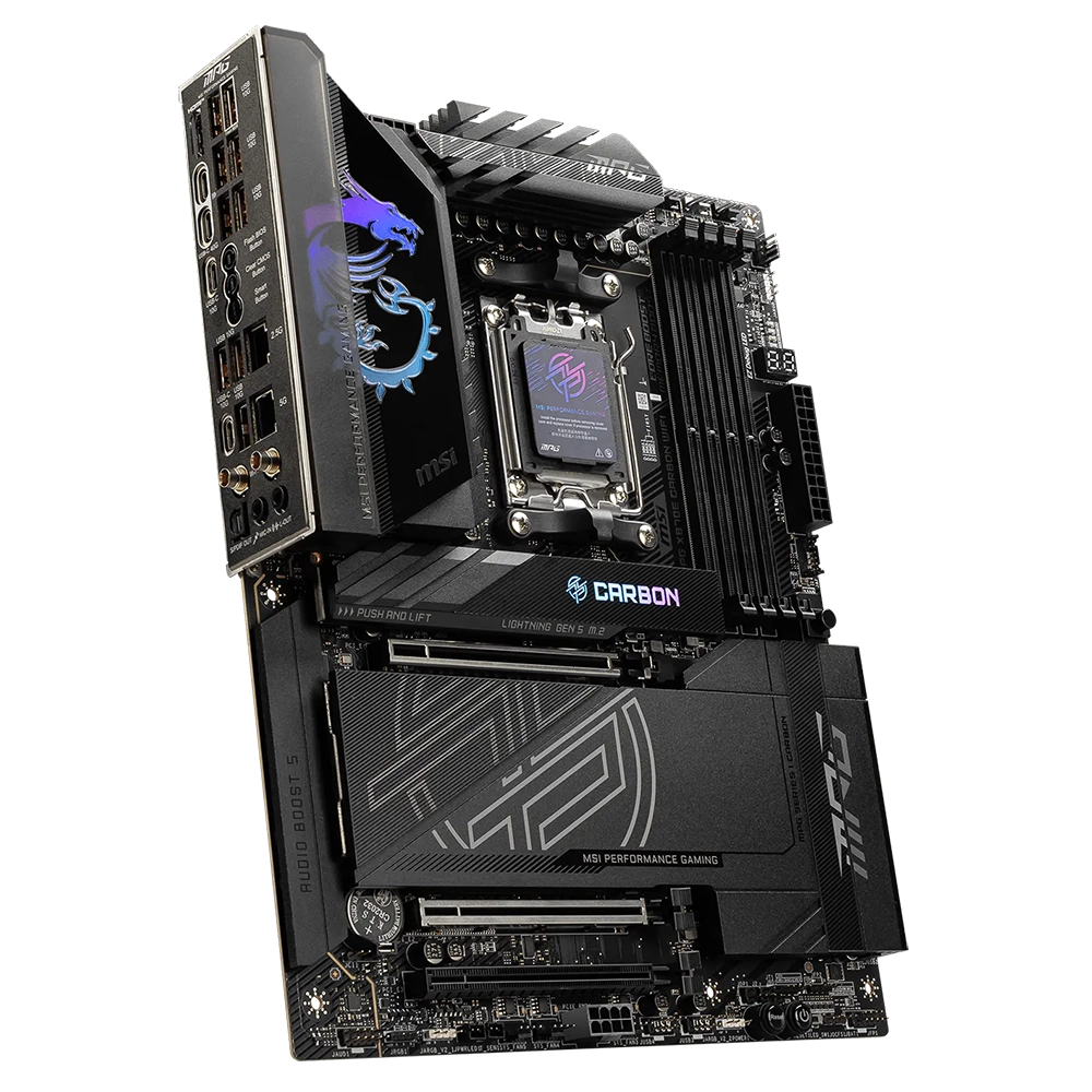 MOTHERBOARD MSI (MPG X870E CARBON WIFI) SOCKET AM5, 4*DDR5 8400, HDMI, 2* USB-C, 4*M.2, ATX - Image 3