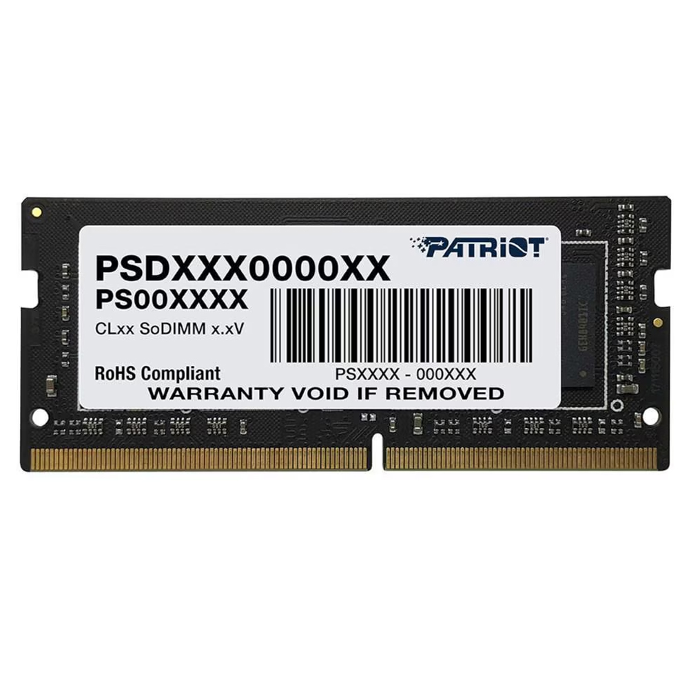 MEMORIA RAM 16GB 3200MHZ SODIMM DDR4 PATRIOT (PSD416G32002S), 3200MHZ, NON-ECC, CL22
