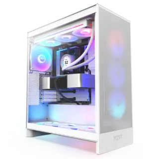 GABINETE NZXT (CM-H72FW-R1) H7 FLOW RGB, MID-TOWER 3 FANS RGB, ATX, BLANCO