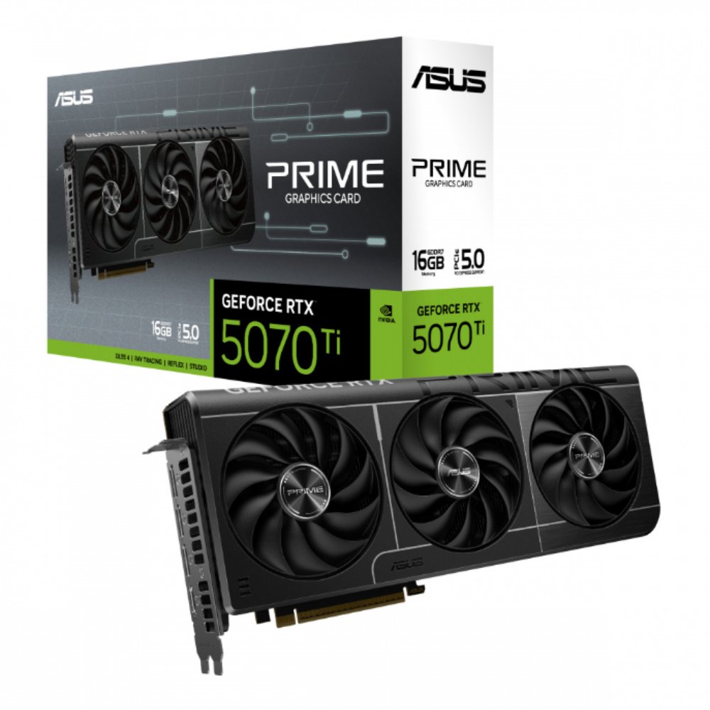 TARJETA DE VIDEO ASUS (PRIME-RTX5070TI-16G) 16GB GDDR7, 256BIT, PCI-E 5.0,HDMI,3*DP1.4A,TRI FAN