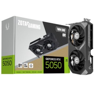 TARJETA DE VIDEO ZOTAC (ZT-B50500H-10M) RTX 5050 TWIN EDGE OC 8GB GDDR6,2602 MHZ,PCIE 5,HDMI,3*DP,2*FAN