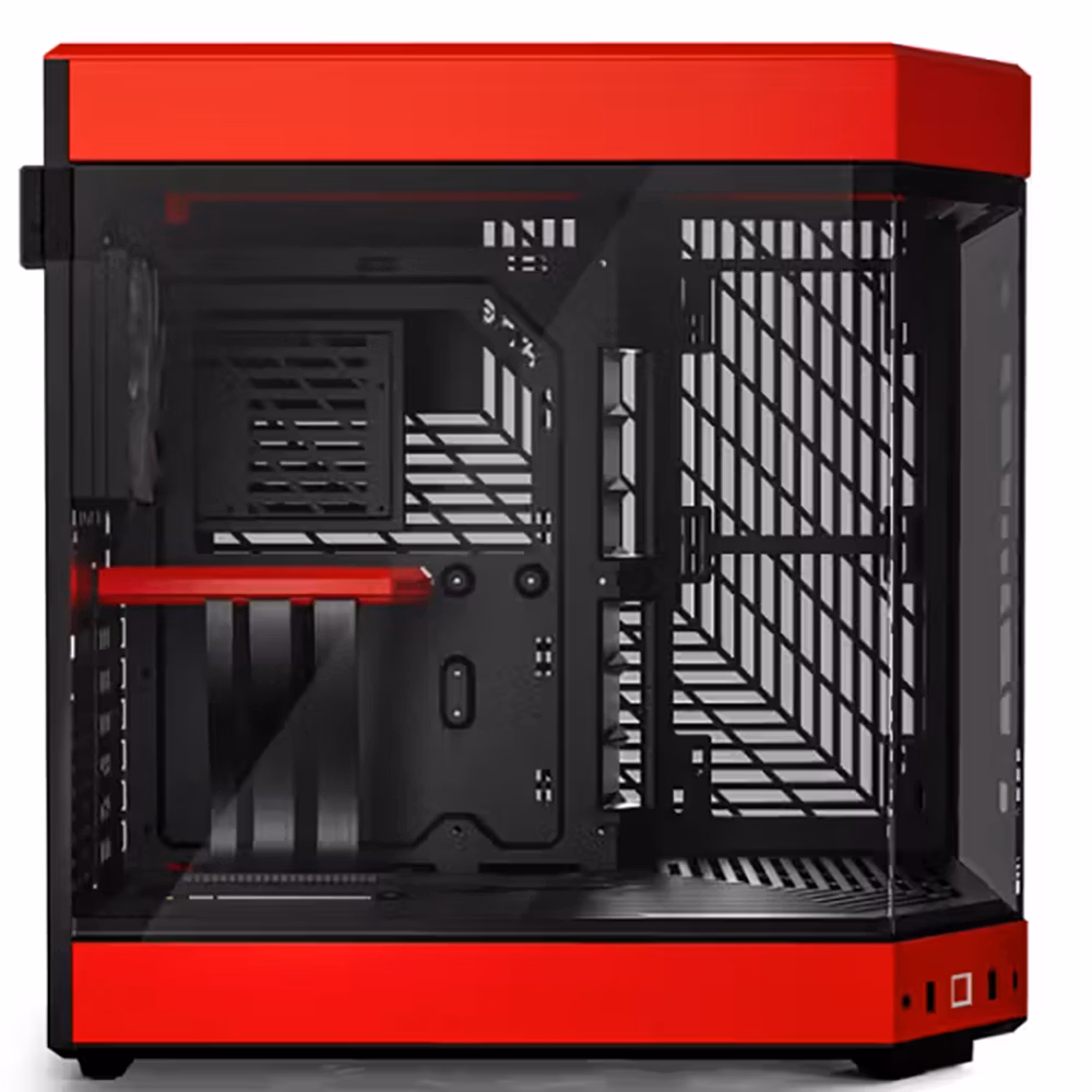 GABINETE HYTE (CS-HYTE-Y60-BR) Y60,CAMDUAL,VIDRIO PANORAMICO,ATX,3FAN,CABLE RISER INCL,ROJO,S/FUENTE - Image 2
