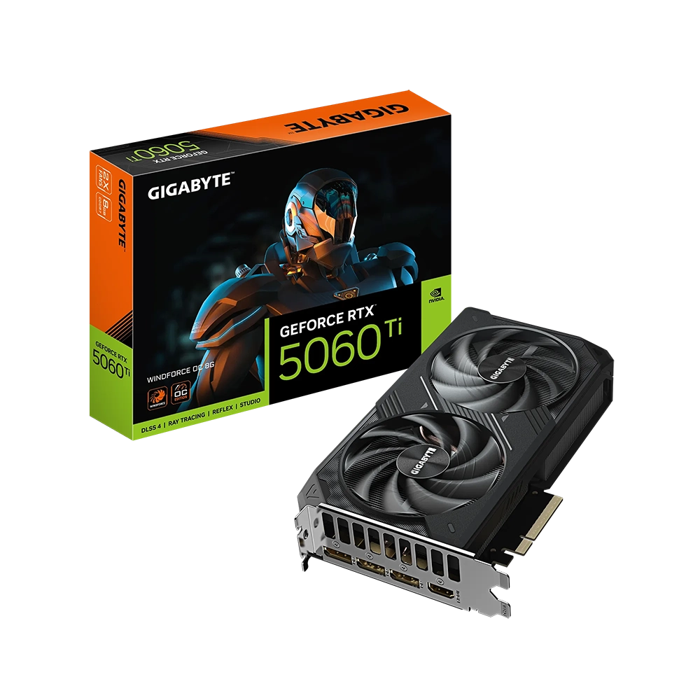 TARJETA DE VIDEO GIGABYTE (GV-N506TWF2OC-8GD) RTX 5060TI,8GB GDDR7,PCIE 5.0,HDMI,3*DP,2 FAN