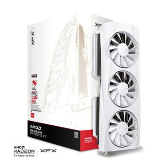 TARJETA DE VIDEO XFX (RX-97TQICKW9) QUICKSILVER RX9070XT,16GB GDDR6, 2400MHZ,3*DP,HDMI,BLANCA