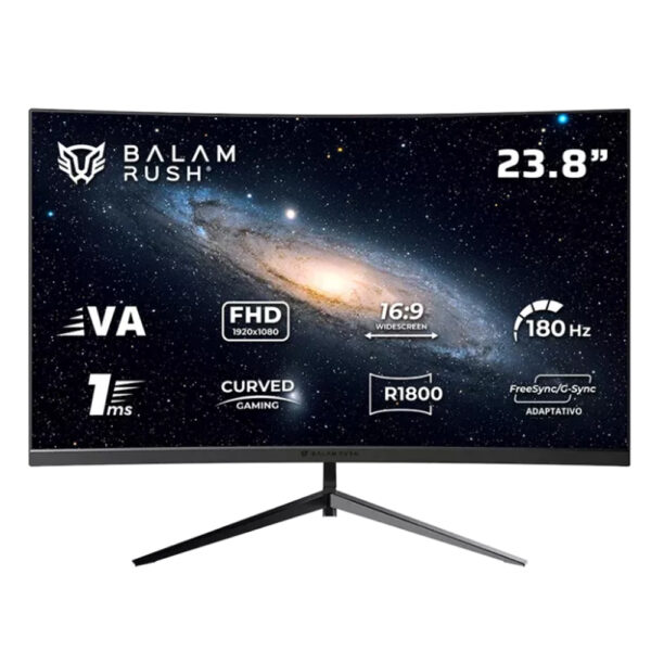 MONITOR 23.8" BALAM RUSH (BR-943031) ANDROMEDA MAG24Y,CURVO,1920X1080,180HZ,1MS,HDMI,DP,USB-C,NEGRO